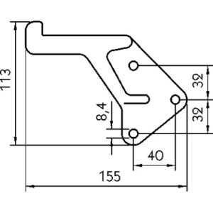 Czop do zamka wahadłowego, prawa, 6030