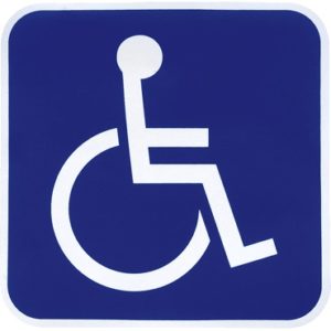 Tabliczka informacyjna, wózek inwalidzki