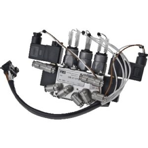 Zawór elektromagnetyczny, Przyłącza ø 6 mm Push-In, płaskie złącze wtykowe, Tryb pracy otwarty w stanie bezprądowym,