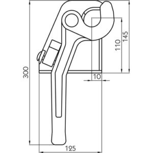 Zamek wahadłowy, lewa, przyspawany
