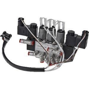 Zawór elektromagnetyczny, 5/2-drożny, Przyłącza ø 6 mm Push-In, płaskie złącze wtykowe