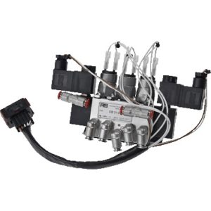 Zawór elektromagnetyczny, 5/2-drożny, Przyłącza ø 6 mm Push-In, płaskie złącze wtykowe