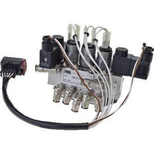 Zawór elektromagnetyczny, 5/2-drożny, Przyłącza ø 6 mm Push-In, płaskie złącze wtykowe